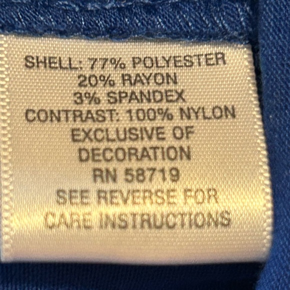 Studio Works Royal Blue Blouse with decorative down the front & sleeves. Large. - Picture 10 of 12